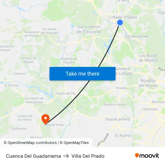 Cuenca Del Guadarrama to Villa Del Prado map