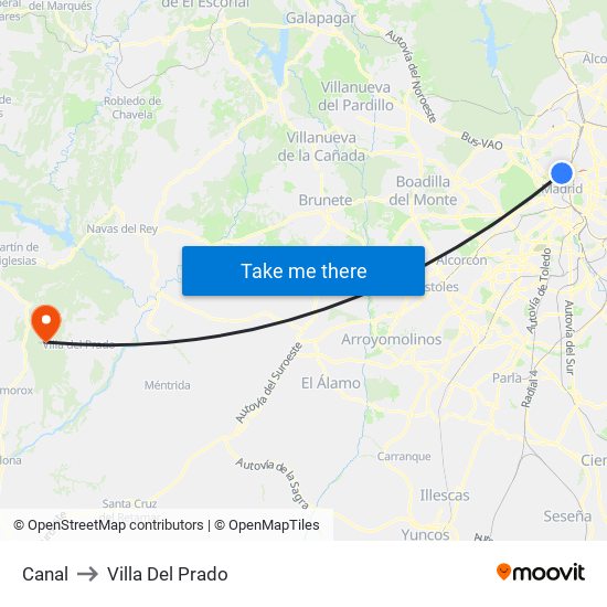 Canal to Villa Del Prado map