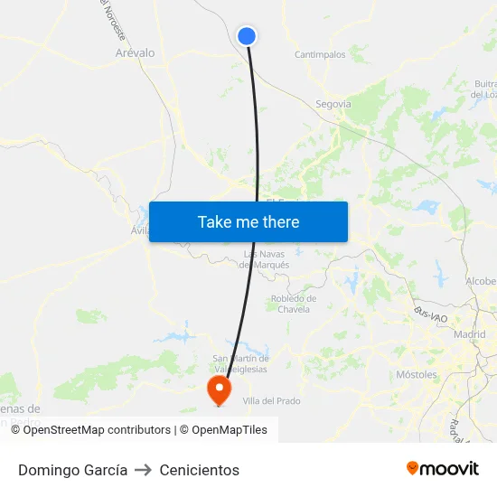 Domingo García to Cenicientos map