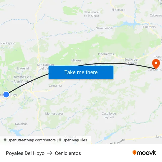 Poyales Del Hoyo to Cenicientos map