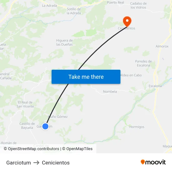 Garciotum to Cenicientos map