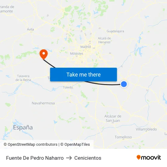 Fuente De Pedro Naharro to Cenicientos map