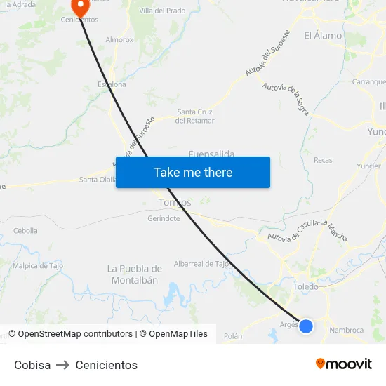 Cobisa to Cenicientos map