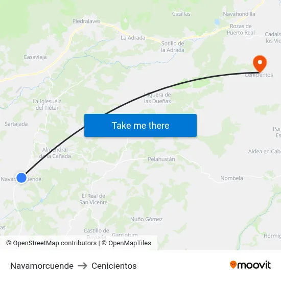 Navamorcuende to Cenicientos map