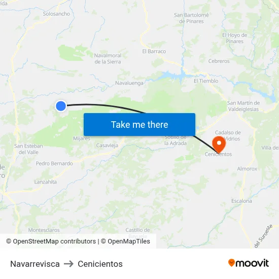 Navarrevisca to Cenicientos map