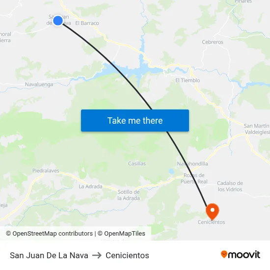 San Juan De La Nava to Cenicientos map