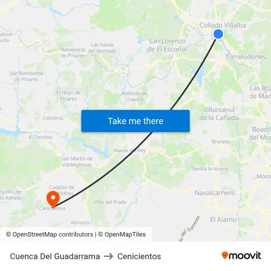 Cuenca Del Guadarrama to Cenicientos map