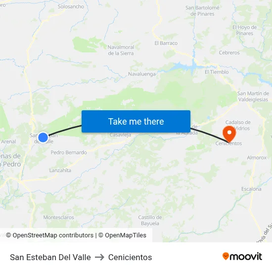 San Esteban Del Valle to Cenicientos map