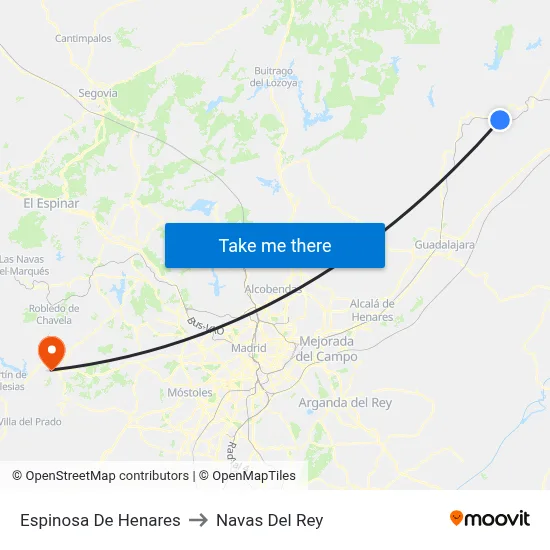 Espinosa De Henares to Navas Del Rey map