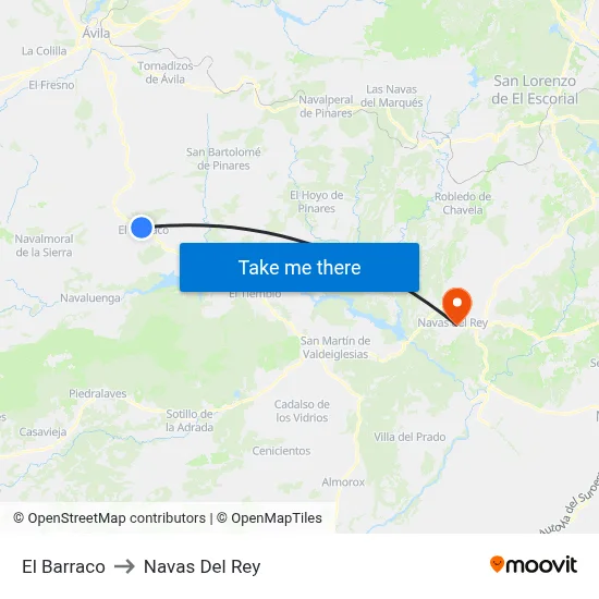 El Barraco to Navas Del Rey map