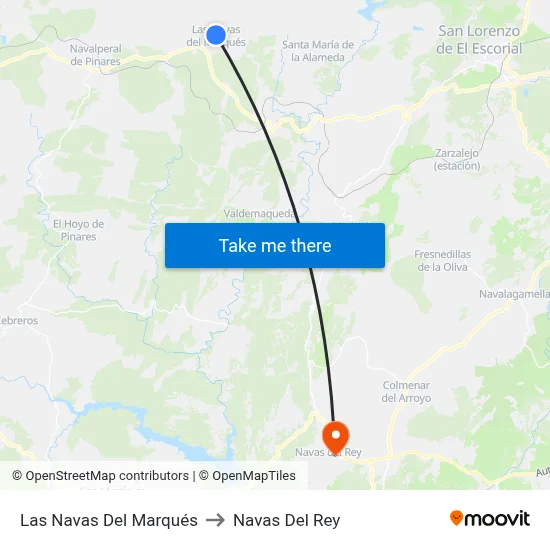Las Navas Del Marqués to Navas Del Rey map