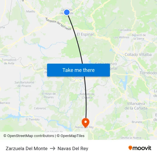 Zarzuela Del Monte to Navas Del Rey map