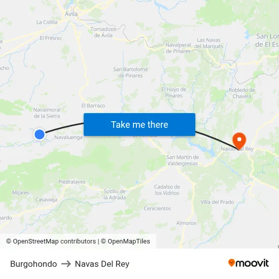 Burgohondo to Navas Del Rey map