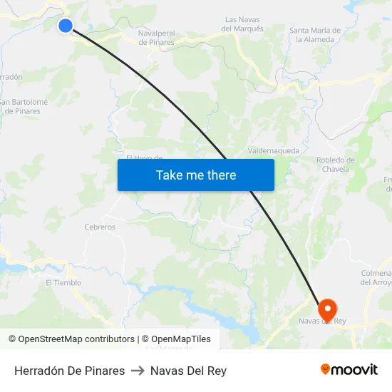 Herradón De Pinares to Navas Del Rey map