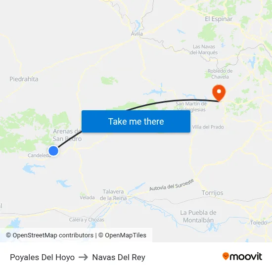 Poyales Del Hoyo to Navas Del Rey map