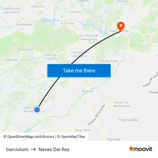 Garciotum to Navas Del Rey map