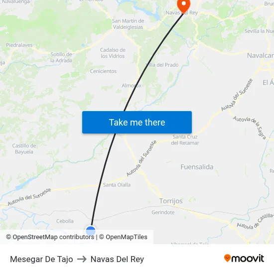Mesegar De Tajo to Navas Del Rey map