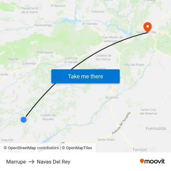 Marrupe to Navas Del Rey map