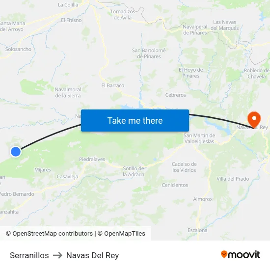 Serranillos to Navas Del Rey map