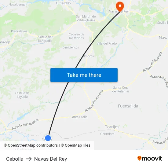 Cebolla to Navas Del Rey map