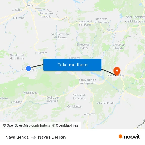Navaluenga to Navas Del Rey map