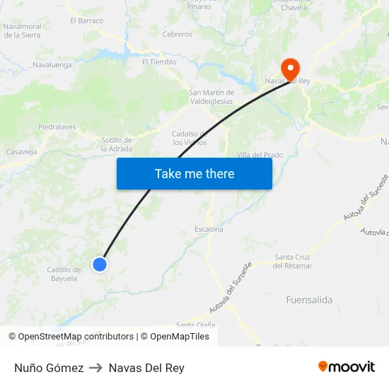 Nuño Gómez to Navas Del Rey map