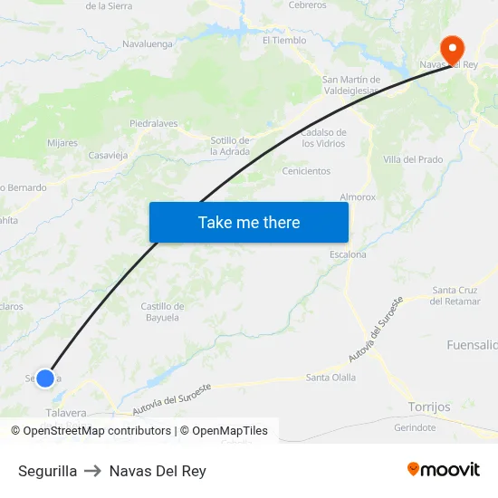 Segurilla to Navas Del Rey map