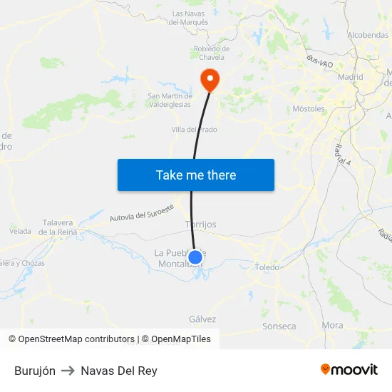 Burujón to Navas Del Rey map