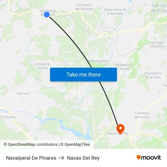 Navalperal De Pinares to Navas Del Rey map