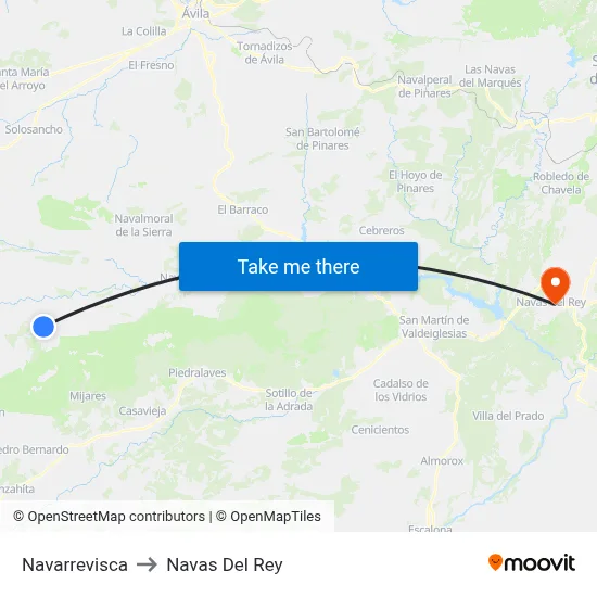 Navarrevisca to Navas Del Rey map