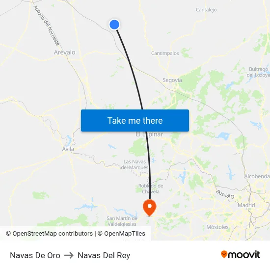 Navas De Oro to Navas Del Rey map