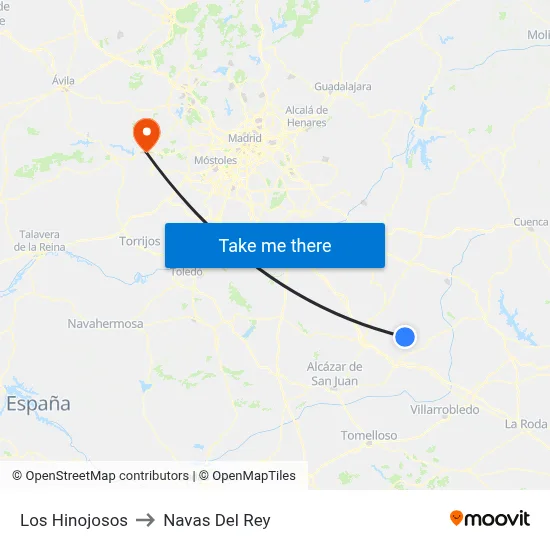 Los Hinojosos to Navas Del Rey map