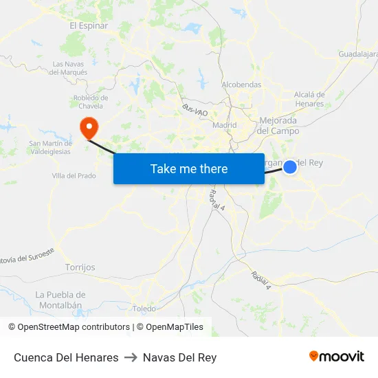 Cuenca Del Henares to Navas Del Rey map