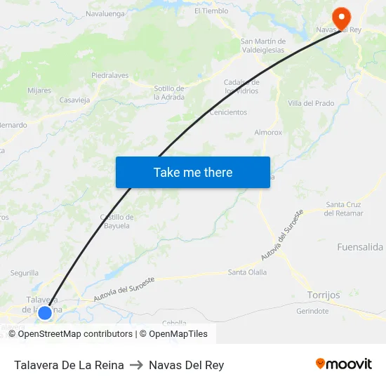 Talavera De La Reina to Navas Del Rey map