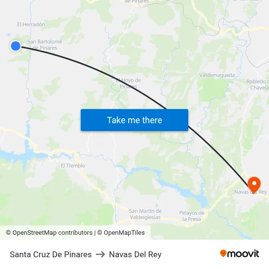 Santa Cruz De Pinares to Navas Del Rey map