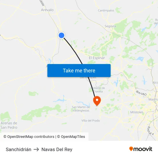 Sanchidrián to Navas Del Rey map
