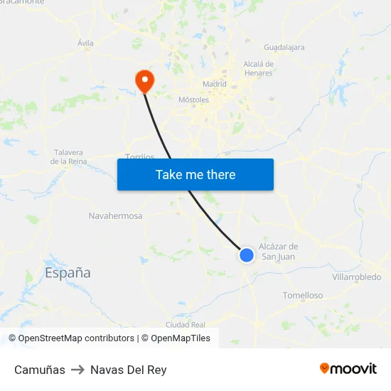 Camuñas to Navas Del Rey map