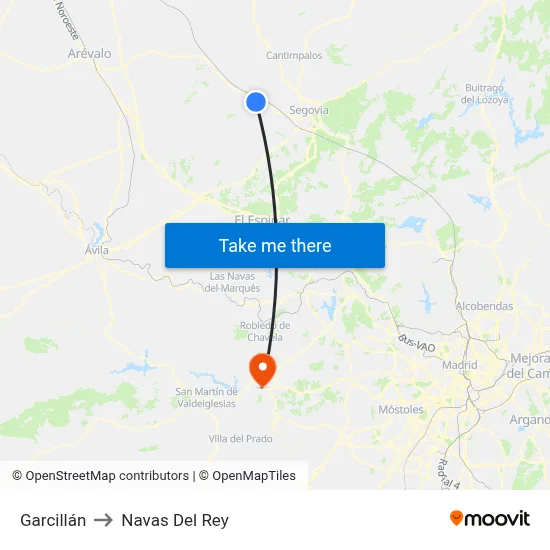 Garcillán to Navas Del Rey map