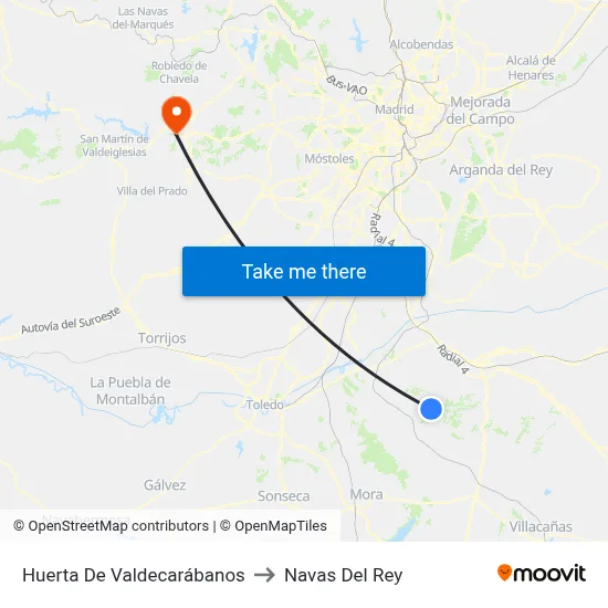 Huerta De Valdecarábanos to Navas Del Rey map