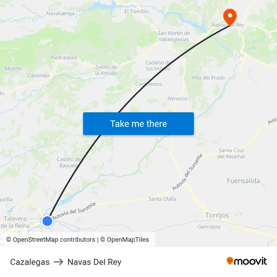 Cazalegas to Navas Del Rey map