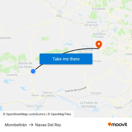 Mombeltrán to Navas Del Rey map