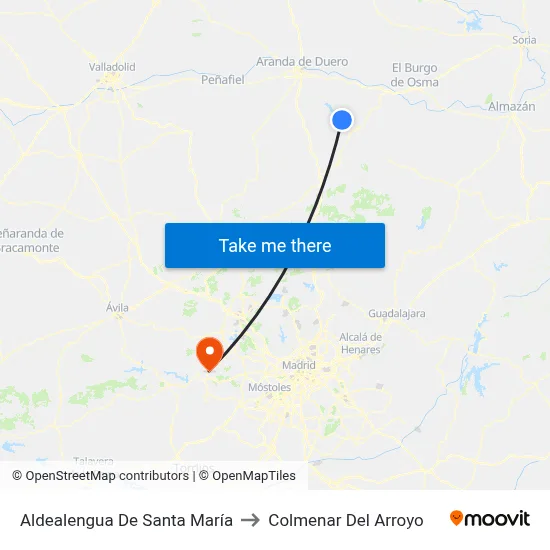 Aldealengua De Santa María to Colmenar Del Arroyo map