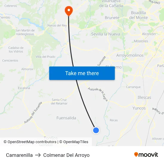 Camarenilla to Colmenar Del Arroyo map
