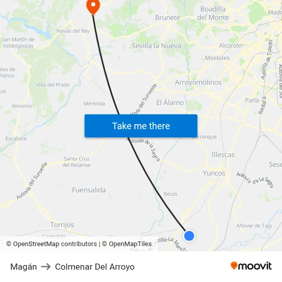 Magán to Colmenar Del Arroyo map