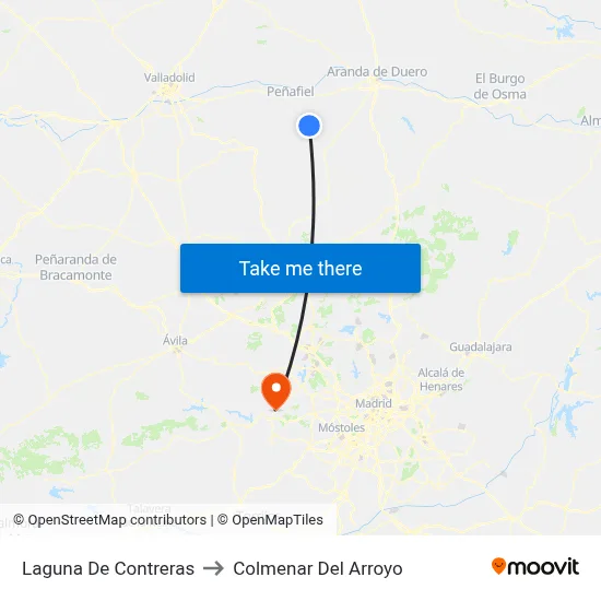 Laguna De Contreras to Colmenar Del Arroyo map