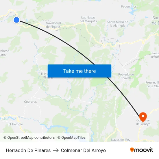 Herradón De Pinares to Colmenar Del Arroyo map
