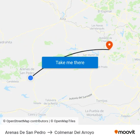 Arenas De San Pedro to Colmenar Del Arroyo map