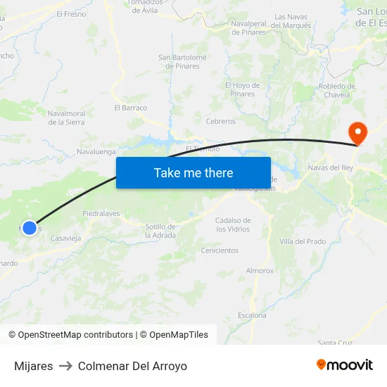 Mijares to Colmenar Del Arroyo map