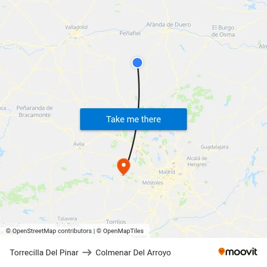 Torrecilla Del Pinar to Colmenar Del Arroyo map