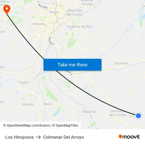 Los Hinojosos to Colmenar Del Arroyo map